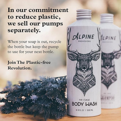 Alpine Provisions Earthy Rosemary + Mint Body Wash – Nutrient-Rich with Chamomile & White Tea Extracts – Vegan, Sulfate-Free, Plastic-Free Packaging – 16.9 fl oz - Natural and Moisturizing Body Wash