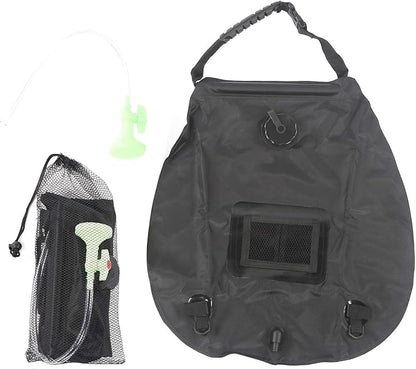Drfeify Sun Heated 20L Solar Shower Bag with Thermometer for Camping and PVC Material