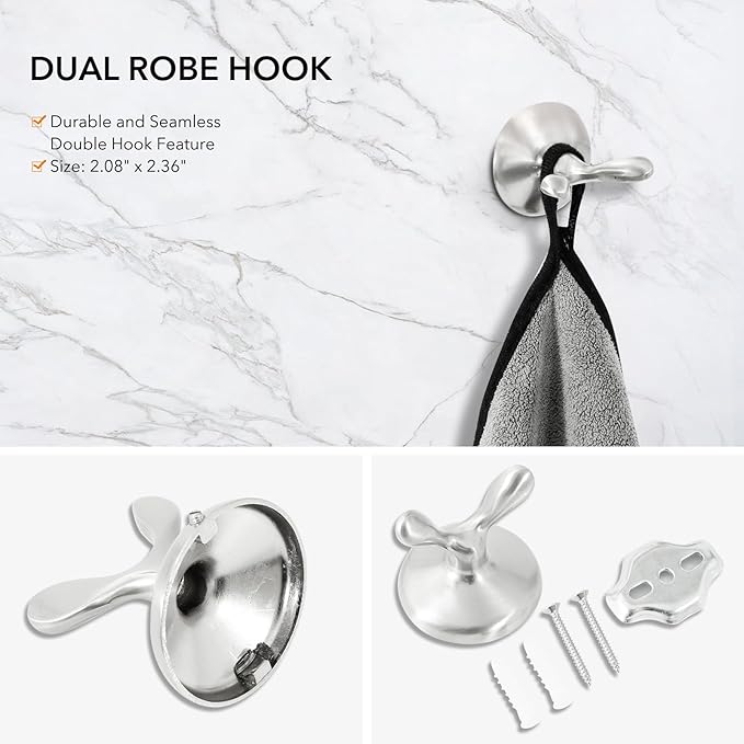 4 Piece Bathroom Hand Towel Holder Set, Adjustable Towel Racks for Bathroom Wall Mounted, Stainless Steel Brushed Nickel Towels Bar, 24 Inch Bath Room Accessories Set