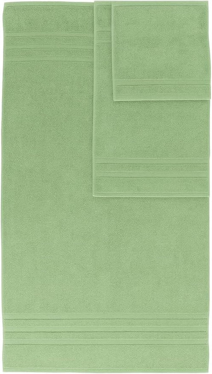 Veteran Textile LLC - 6 Pieces-Turkish Cotton - Luxury Towel Set for Bathroom & Kitchen, 2 Bath Towels, 2 Hand Towels & 2 WashCloths *Valued $79.99* (Sage Green)