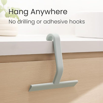 dancemoon JustHang Shower Squeegee for Glass Doors, All-One-Piece Silicone with Built-in Hook Design for Easy Hanging, Household Window Mirror Squeegee for Bathroom, Glass, Kitchen, Tile Wall, Car