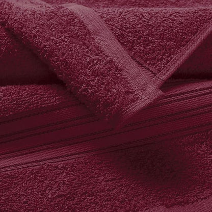 BOUTIQUO Ultra Soft Cotton 6 -Piece Hand Towel Set 16x24 Inch, Ideal for use in Bathroom, Kitchen, Gym, Spa & General Cleaning, Compact & Lightweight Multi Purpose Hand Towels - Burgundy