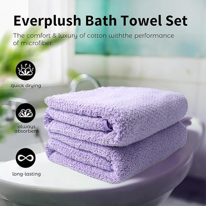 Everplush Oversized Bath Sheet Towel – 2 Pieces, Super Soft & Highly Absorbent, Quick-Drying, Generously Sized & Thick. Perfect for Bathroom, Pool, Swimming Use. (Lavender, 35" x 66" 2PK)