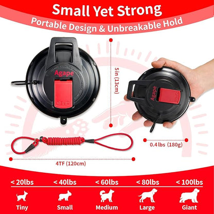 Agape Heavy Duty Dog Bathing Suction Cup with Adjustable Collar Restraint Leash, Powerful Reusable Pet Grooming Tub Loop, Portable Dog Bath Holder, Anchor for Dog & Cat Shower, Trimming, Blowing