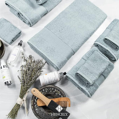Hencely Bath Sheet Set of 2 - (35x64 Inches) - Luxury Extra Large Oversized Towels, 100% Cotton - Quick Dry, Highly Absorbent, Super Soft - Spa, Hotel, Bathroom - (Bath Sheets 2 Pack, Water Green)