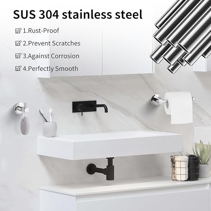 Polished Chrome Bathroom Hardware Set 4 Piece Towel Rack Bath Shower Accessories Set Adjustable Expandable Towel bar Wall Mounted