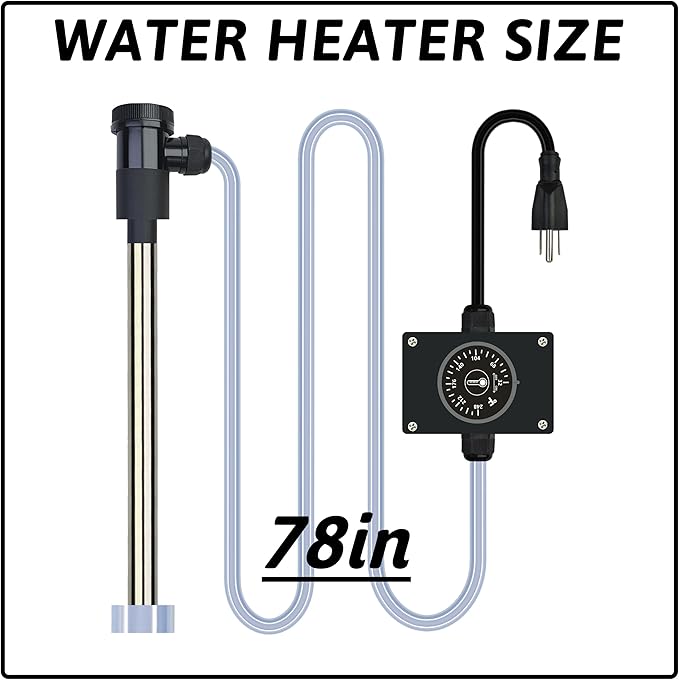 3000W 240V Immersion Water Heater Bathtub & Pool Portable Electric Submersible Water Heater with Temp Control for spa tub, Baptistry, Bathtubs, inflatable pool, above ground pool & Hot Tub