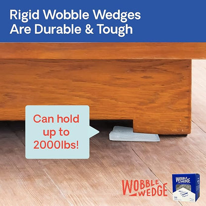 The Original Wobble Wedge Rigid Plastic Shims, Heavy Duty Leveling Wedges for Furniture, Tables, Toilets, Home Improvement & Work Projects, Transparent Plastic Shim, Leveling Feet, MADE IN USA, 30Pack
