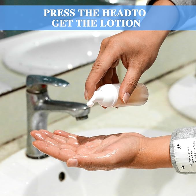 2 Pack Foam Pump Bottle Travel Small Size Mousse Foam Soap Dispenser Mini Empty Clear Plastic Foaming Soap Dispenser Refillable Pump Containers for Face Wash Lash Shampoo Skin Care 50 ml/1.7 oz