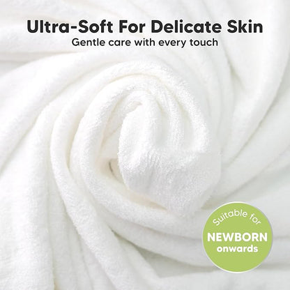 6-Pack Cotton Baby Washcloths for Newborn - Organic Cotton Muslin Soft Wash Cloths for Babies, Infant, Kids, Toddler Towels for Boy, Girl, Super Absorbent Face Cloths, Scratch-Free Baby Rags (Nordic)
