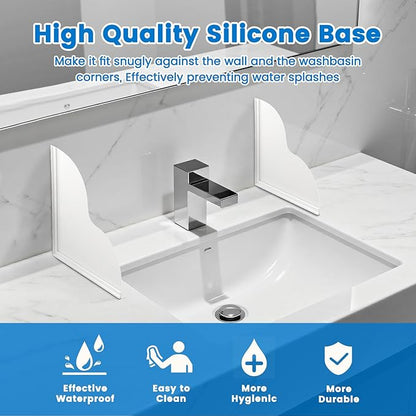 Shower Splash Guard Kit,Large Size Bath tub Corner Splash Guards Keep Water in Shower Bathroom Accessories with Self-Adhesive Suitable for Showers, Bath tubs, Kitchen Sinks (9.25"x9.25")