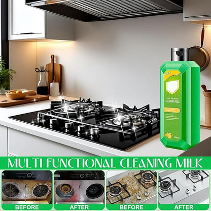 Cleaning Milk House Cleaner,Powerful Multifunctional Concentrated Cleansing Lotion,Effective Cleaning Milk for Household Kitchen to Heavy Oil Stains,Multi-purpose Oils Stain Cleaner（300ml/10.6oz）