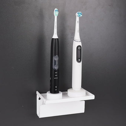 Acrylic Electric Toothbrush Holder Wall Mounted, Electric Toothbrush Cord Organizer, Toothbrush Organizer with Cable Organizer, Electric Toothbrush Holder for Bathroom, Medicine Cabinet, Dorm(White)