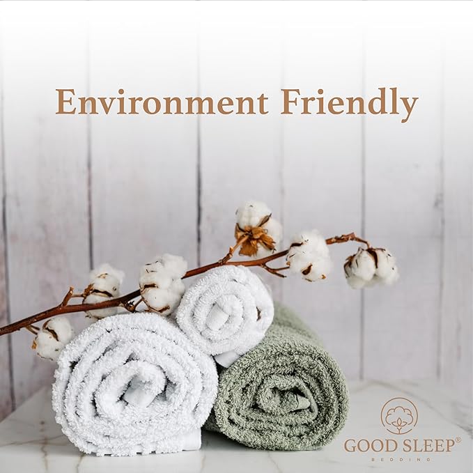 100% Cotton Bath Towel Set, Set of 6 Bath Towels, 2 Bath Towel, 2 Hand Towels, 2 Wash Cloths for Showering, Highly Absorbent Bathroom Set, Super Soft & Quick Dry Towels for Bathroom, White