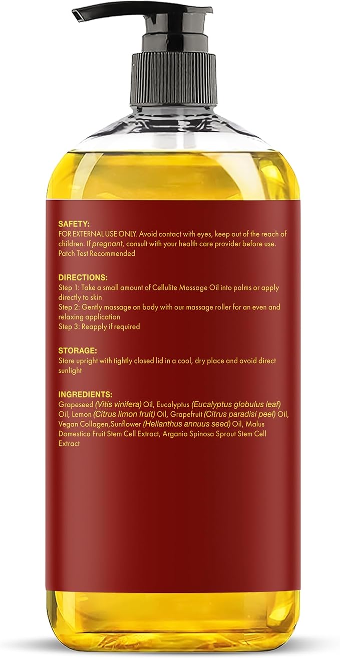 Majestic Pure Firming Body Massage Oil with Collagen – Helps Smooth The Appearance of Cellulite & Improve Skin Texture – Refreshing Aromatherapy Body Oil for Legs & Full Body – 8 Fl Oz