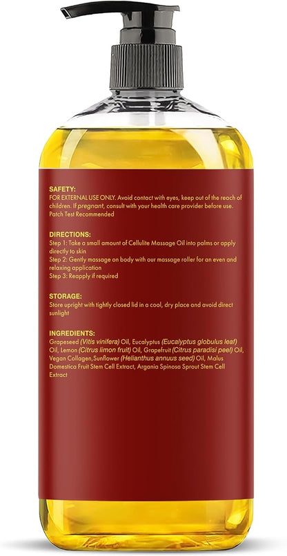 Majestic Pure Firming Body Massage Oil with Collagen – Helps Smooth The Appearance of Cellulite & Improve Skin Texture – Refreshing Aromatherapy Body Oil for Legs & Full Body – 8 Fl Oz