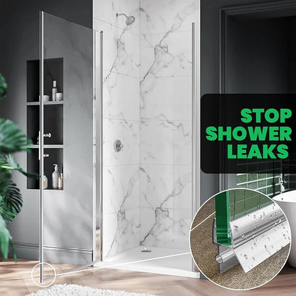 Bathroom Shower Door Seal Strip, 2PCS 36 Inch Shower Door Bottom Seal Strips, PVC Transparent Shower Door Seal Strip for 3/8"(10MM) Frameless Shower Door