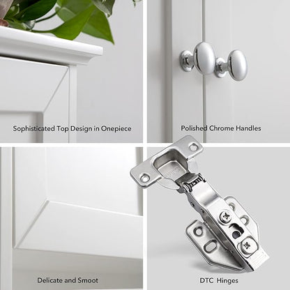 White Bathroom Wall Cabinet Over The Toilet Storage Cabinet, 24x30 Inch Wood Medicine Cabinets Wall Mounted Bathroom Cabinet with Doors for Laundry Room, Bedroom Kitchen