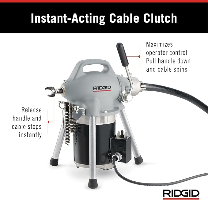 RIDGID 58920 Model K-50 Sectional Drain Cleaning Machine with 1/6 Horsepower Motor