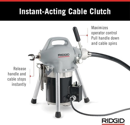RIDGID 58920 Model K-50 Sectional Drain Cleaning Machine with 1/6 Horsepower Motor