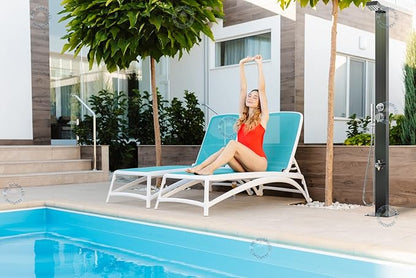 Bondi Black ADA 316 Marine Grade Stainless Steel Outdoor Shower Panel-No Rust! Perfect for Swimming Pools. Hot & Cold Water Connections! Wall-Mounting & Freestanding Options