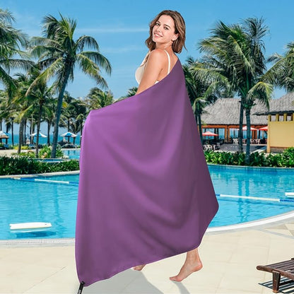 BOGI Microfiber Travel Sports Towel-Quick Dry Towel, Soft Lightweight Microfiber Camping Towel Absorbent Compact Travel Towel for Camping Gym Yoga Swimming Backpacking (XL:72''x32''+16''x16''-Purple)