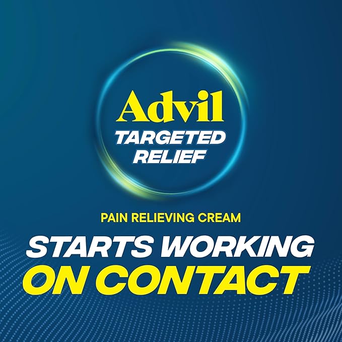 Advil Targeted Relief Pain Relieving Cream with Massage Applicator, Up to 8 Hours of Powerful Relief of Minor Arthritis Pain, Joint Pain, Lower Back Pain and Muscle Pain, 2.5 oz