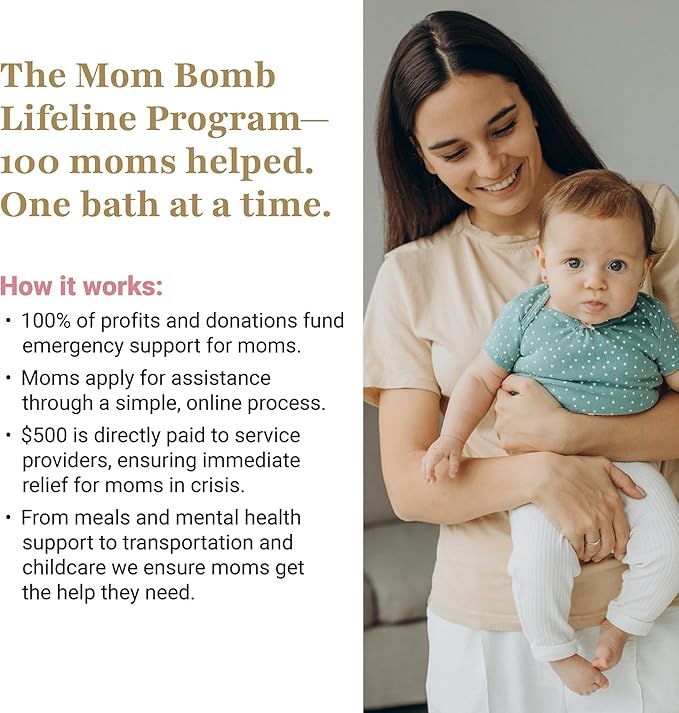 Mom Bomb Lavender Honey Bath Bomb (Shower Steamer) – Essential Oils, Clean Ingredients – Relaxing Aromatherapy Fizz, Skin-Softening – Made in USA - Gift for Women 7 Ounce