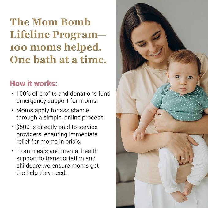Mom Bomb Coconut Lime Bath Bomb (Shower Steamer) – Essential Oils, Clean Ingredients – Relaxing Aromatherapy Fizz, Skin-Softening – Made in USA - Gift for Women
