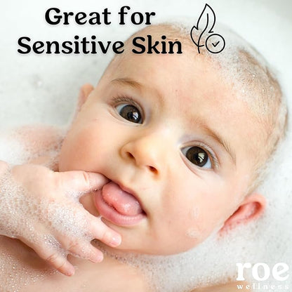 Roe Wellness- Toddler & Baby Body Wash & Shampoo Moisturizing Clean Ingredients | Suitable for Sensitive Skin, Fragrance-Free, Natural Vanilla Scent, Fresh Cleaning | 9.4 fl oz.