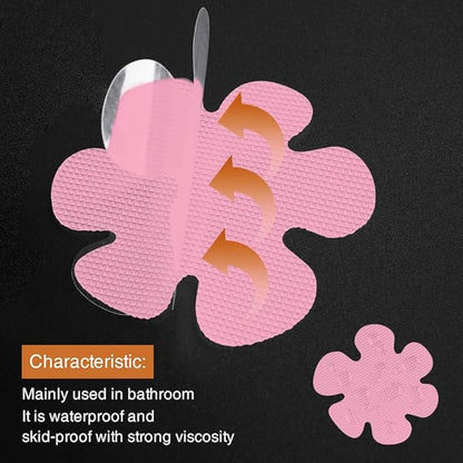 Bathtub Stickers Non-Slip, Safety Shower Treads Adhesive Appliques with Premium Scrape (Pink)