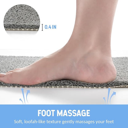 Non-Slip Bathtub Mat, Anti Slip Shower Mat, Fast Drying Bathtub Mats, Foot Scrubber Mat, Anti Slip Mat for Tub, Floor, Bathroom, Kitchen, Home, Hotel (Grey 71"×24")