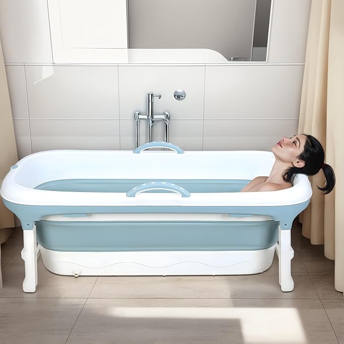 Portable Bathtub for Adult, Large Collapsible Tub, Portable Tub for Adults, Tub for Shower, Sweat Steaming Spa Sweat Steaming Bathtub, Effortless Folding Bathtub, Hot Bath, Ice Bath 46 in