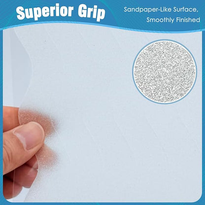 S&X 24 Pcs Anti Slip Shower Stickers, Invisible Clear High Traction Bathtub Strips, Wave Shape Safety Decals for Bath Tub Shower Wet Tiles & Stairs with Scraper