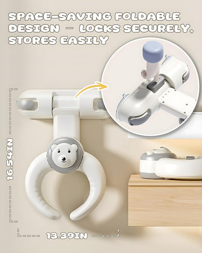 Adjustable Baby Bath Stand with Strong Suction Cups – Foldable Shower Support Seat for Babies 6 Months & Up, No-Drill ABS Plastic with Drain Holes, Safe & Stable Toddler Bath Helper
