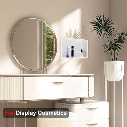 Shower Niche,12 * 24 Stainless Steel Elegant Bathroom Niche, No Tile Needed Recessed Shower Shelf Organizer for Storage,Warm White