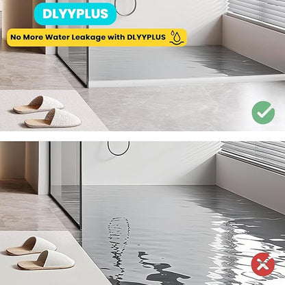 98'' Collapsible Shower Threshold Water Dam Shower Barrier Keeps Water Inside Threshold Dry and Wet Separation Retention System Suitable for Bathroom Kitchen Sink Bathtub