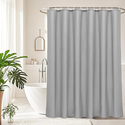 AooHome Extra Long Shower Curtain 72 Width x 78 Height Inch, Fabric Shower Curtain Liner for Hotel with Hooks, Water Repellent, Light Grey