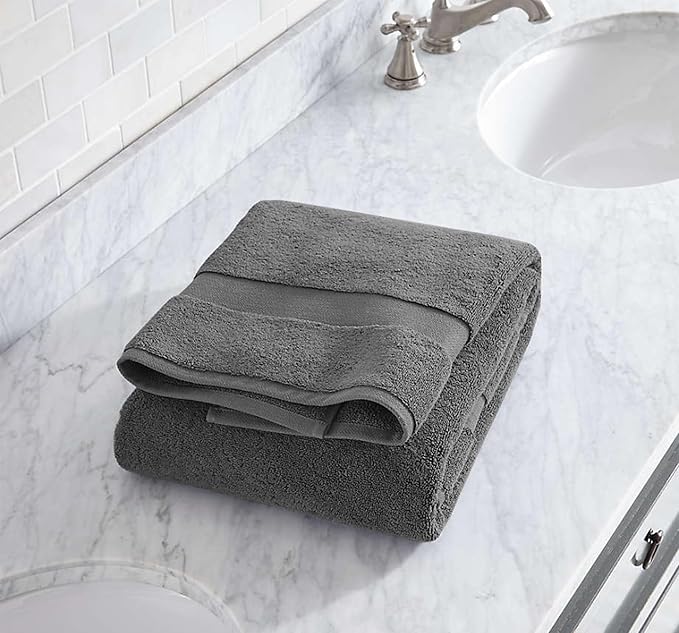 Delara 100% Organic Cotton Towels 650 GSM Plush Feather Touch Quick Dry Bath Towel, Pack of 6 GOTS Certified, Oeko-Tex Green Certified, Organic Cotton Bath Towel, 30"X58"