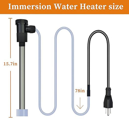 1500W Submersible Hot Tub and Pool Portable Electric Immersion Water Heater with WiFi Timer and Auto Shut Off for Bathtub, Above Ground Pool, Swimming Pool, Baptistry, & Inflatable Pool