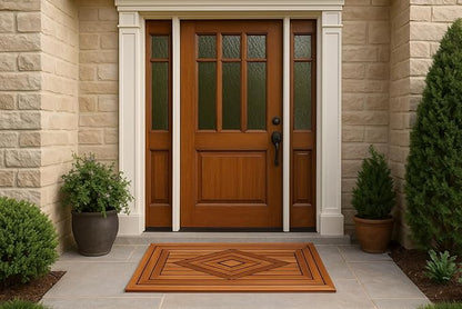 Designer Teak Shower Mat Large 31.5 X 19.5 Naturally Water-Resistant with Teak Oil Finish for Bathroom, Bath, Pool, Spa, Boat, Sauna, Patio, RV, Front Door from Our Diamond Collection