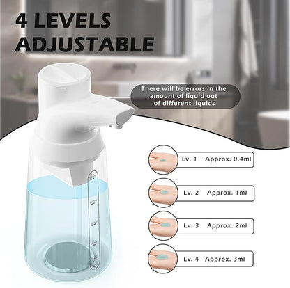 Adjustable Automatic Soap Dispenser Touchless, 4 Adjustable Levels，Battery Powered Operated Sensor Liquid Soap Pump，Touch-Free Hand Sanitizer Dispenser
