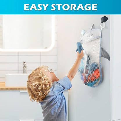 No Hole Mold Free Baby Bath Toys for Toddlers 1-3, Water Toys for 6-12 Months Infants with Storage Bag, Baby Shark Toys for Pool, Bathtub, Beach, Shower, Tub,Ideal Gifts for Kids Boys and Girls