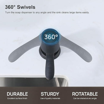 GAGALIFE Kitchen Sink Soap Dispenser with Large Bottle, Built in Sink Soap Dispenser Refill from Top, Oil-Rubbed Bronze