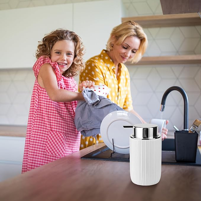 Soap Foaming Dispenser Ceramic with Easy-to-Press Pump Hand Foam Dispenser for Shampoo Bathroom Countertop 13.5 oz
