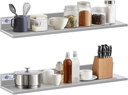 Profeeshaw Stainless Steel Shelf Wall Mounted Commercial Stainless Steel Shelves 8.6 * 30 Inch 58lb Heavy Duty Commercial Kitchen Shelf for Restaurant, Bar, Utility Room, Kitchen and Garage