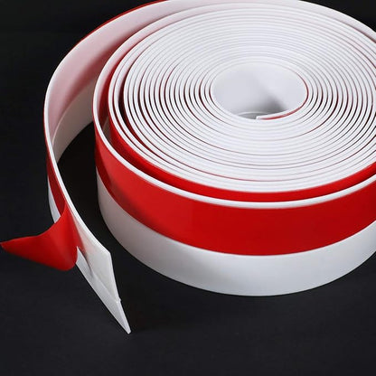 TORRAMI Silicone Weather Stripping 1 inch Width 20 Feet Length, Seal for Door Under Bottom, Gap, Side, Glass Shower Door, Sliding Door,Windows, White