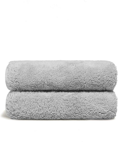 Italic Ultraplush 100% Australian Cotton Hand Towels - Set of 2 Luxury Hand Towels, Ultra Soft and Highly Absorbent 800GSM Towels for Bathroom,Shower, Hotel, and Spa (Light Gray)