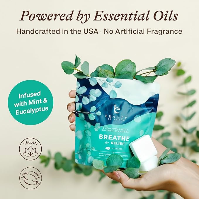 Shower Steamers Aromatherapy - USA Made with Natural Ingredients & Eucalyptus Essential Oil, Christmas Stocking Stuffers for Men & Women, Large Shower Bombs, White Elephant Relaxation Spa Gifts