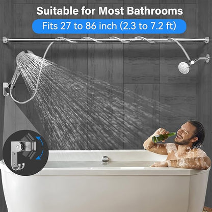 Dual Shower Head with Handheld for Couples: High Pressure Double Shower Heads for Two People - Adjustable Two Showerhead System with 3 Flow Settings Fits 2 Person Bathroom (Chrome)
